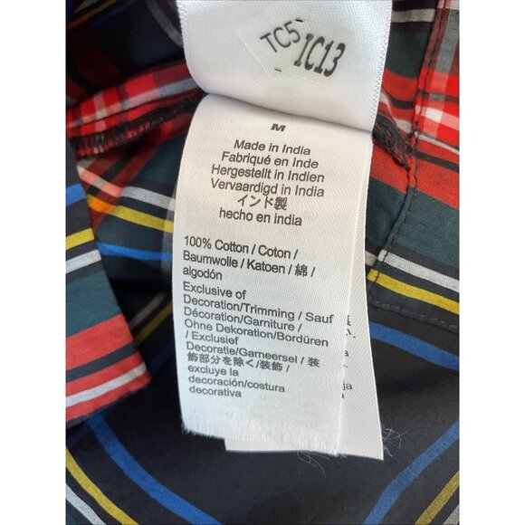 J Crew Blouse Women’s Sz M Stewart Tartan Plaid Velvet trim tunic holiday - Picture 7 of 8